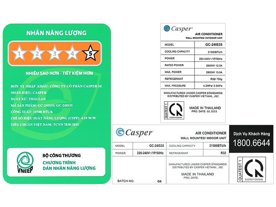 Máy lạnh Casper Inverter 2.5HP GC-24IS35