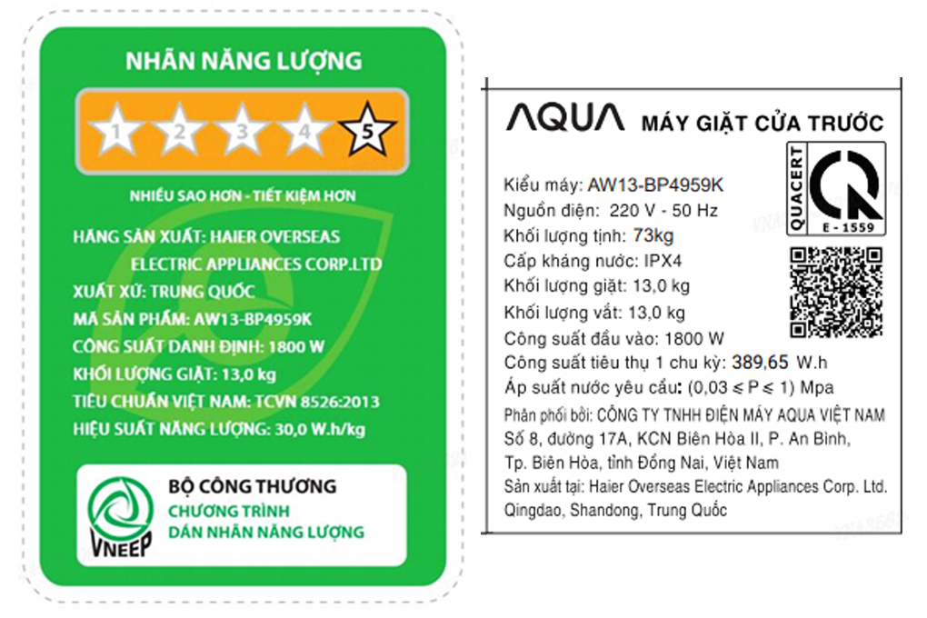 Máy giặt Aqua Inverter 13kg AW13-BP4959K(S8)