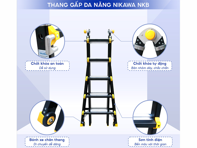 Thang nhôm gấp đa năng Nikawa NKB-46