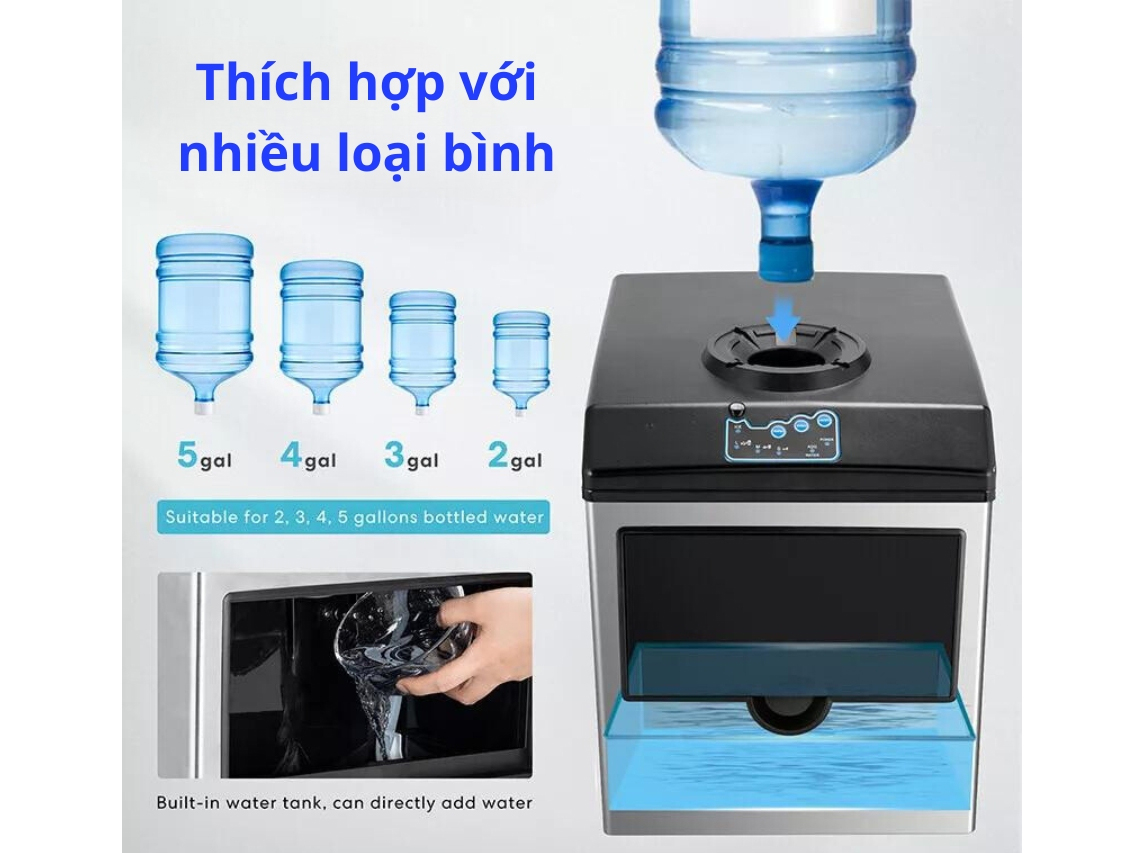 Máy làm đá viên Gourmetmaxx GMI-25KG (25 kg/ngày, kiêm cây nước lạnh)