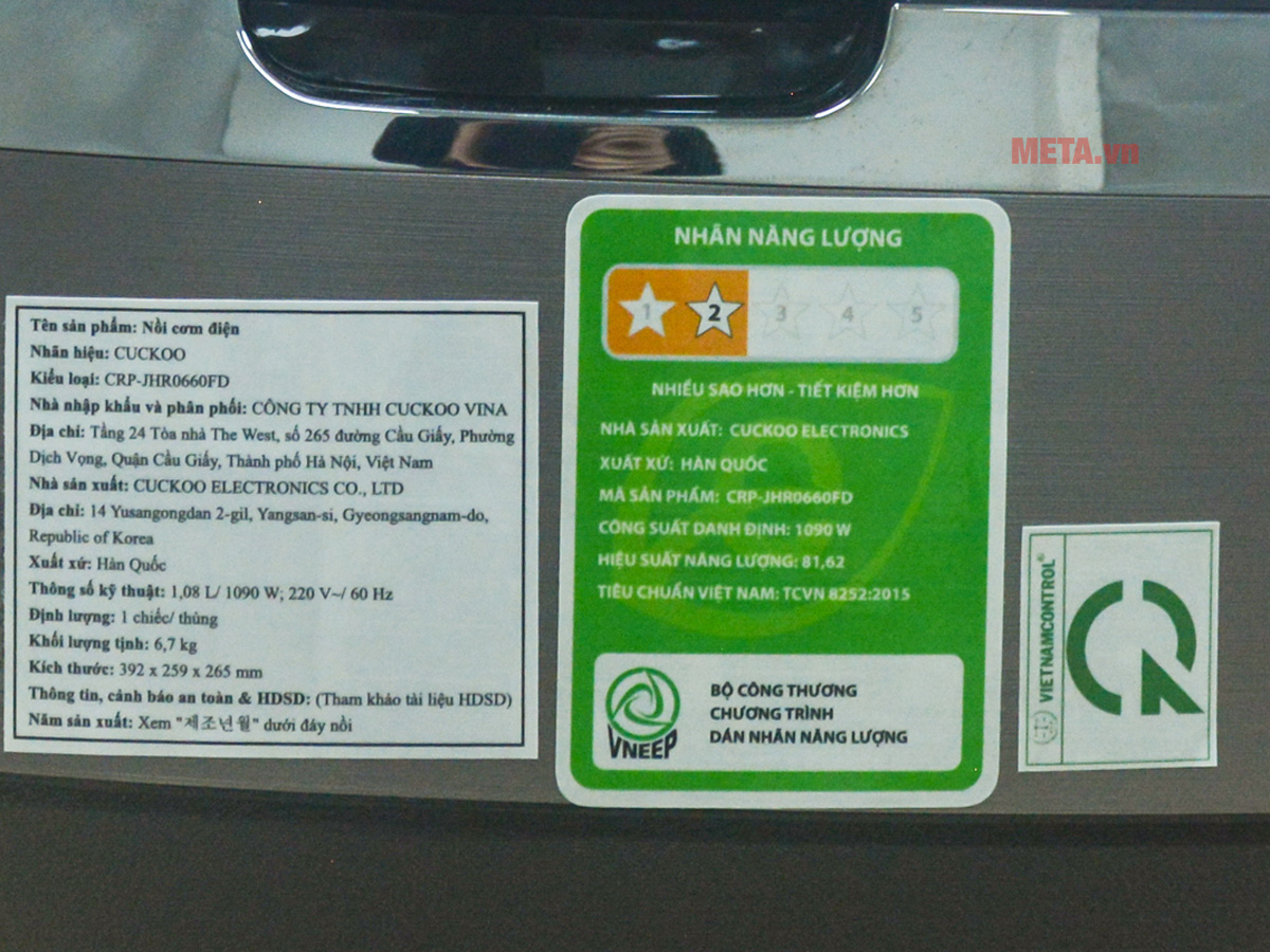 Nồi cơm điện cao tần áp suất Cuckoo CRP-JHR0660FD 1.08L