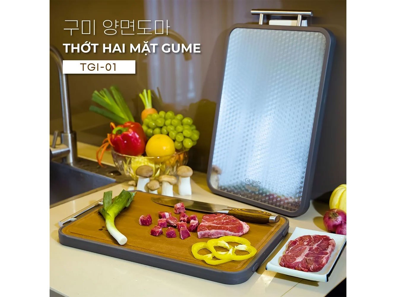 Thớt 2 mặt kháng khuẩn Gume TGI-01