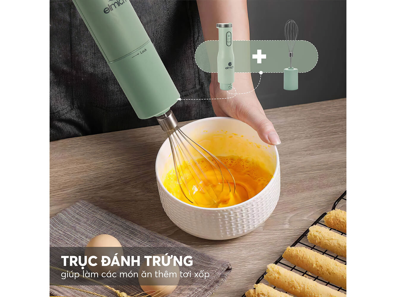 Máy xay Elmich BLE-8666 khả năng đánh trứng