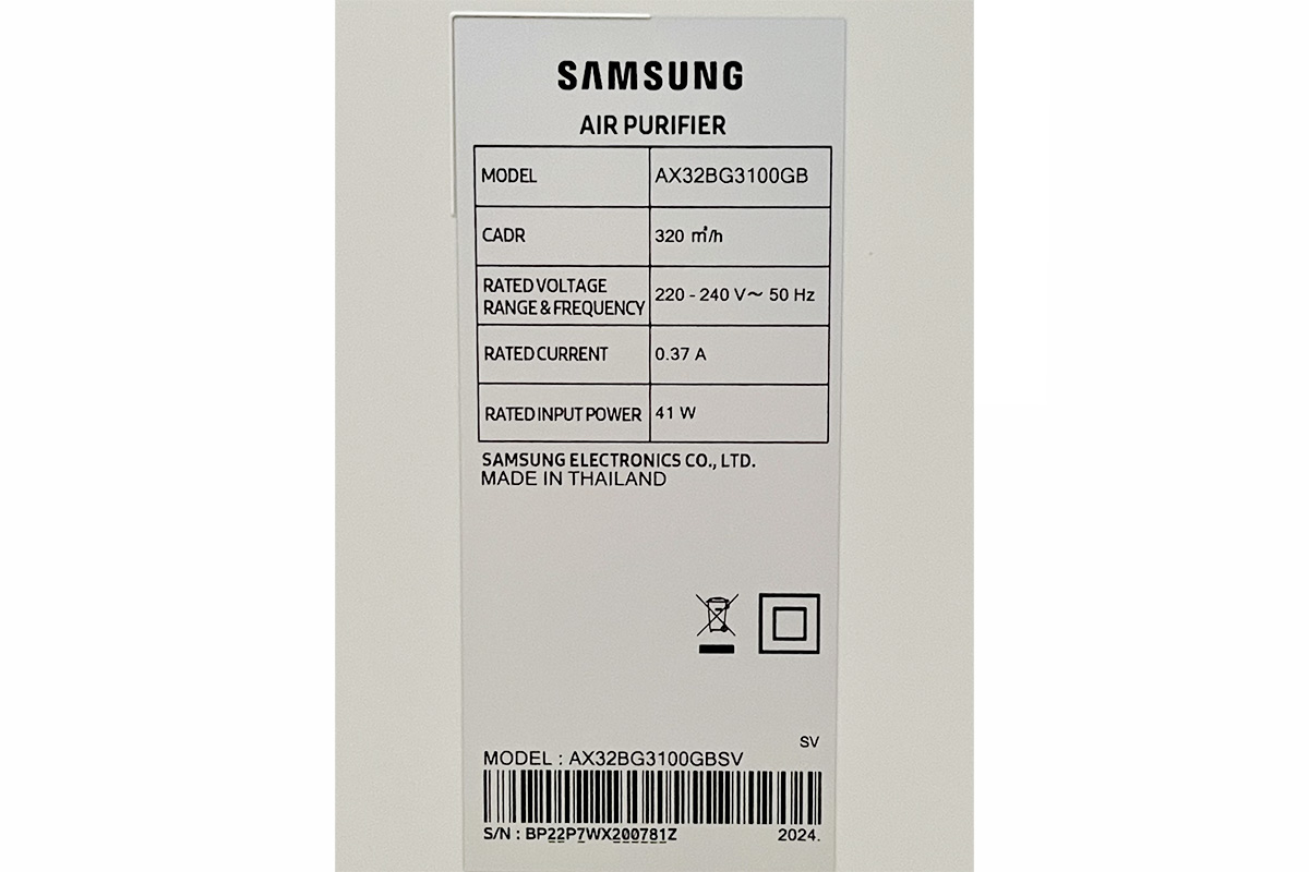 Máy lọc không khí Samsung AX32BG3100GBSV 41m2