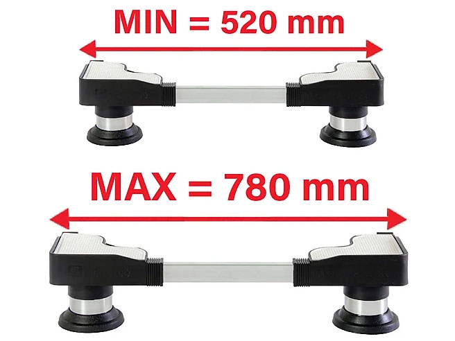 Chân đỡ máy giặt, tủ lạnh inox CD5279 (52cm - 78cm)