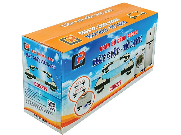 Chân đỡ máy giặt, tủ lạnh inox CD5279 (52cm - 78cm)
