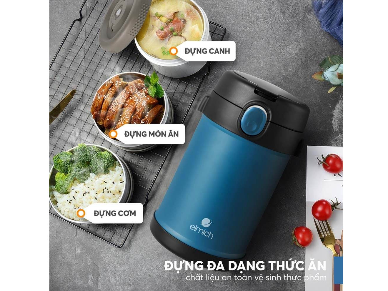 Hộp cơm giữ nhiệt inox 304 Elmich EL8303 - 2 lít