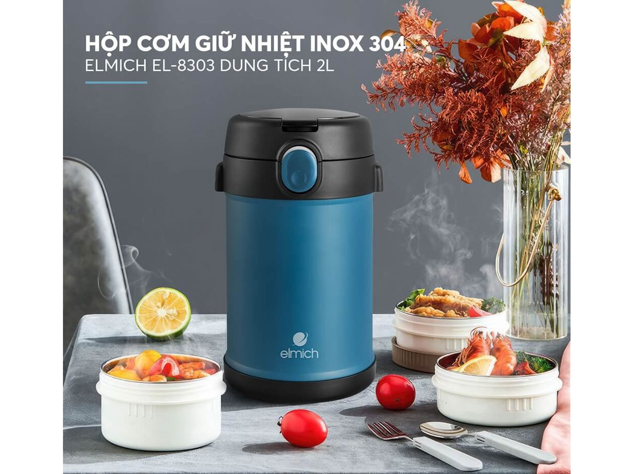 Hộp cơm giữ nhiệt inox 304 Elmich EL8303 - 2 lít