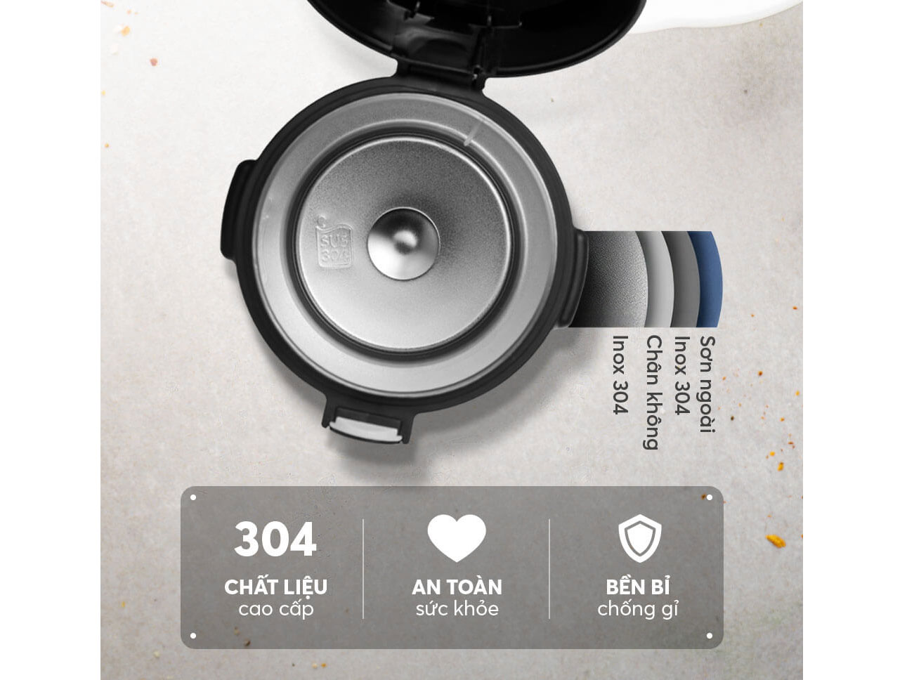 Hộp cơm giữ nhiệt inox 304 Elmich EL8303 - 2 lít