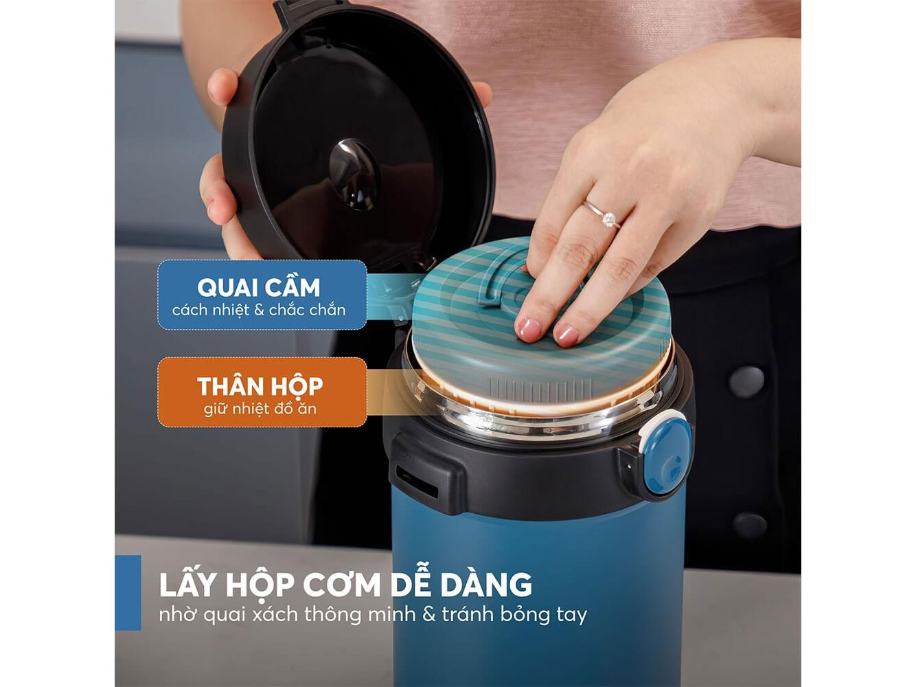 Hộp cơm giữ nhiệt inox 304 Elmich EL8303 - 2 lít