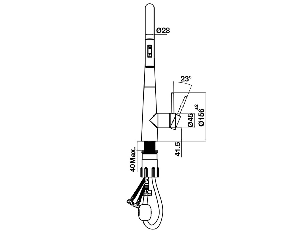 Vòi rửa chén bát nóng lạnh Hafele HT24-SH1P417 (570.85.041)