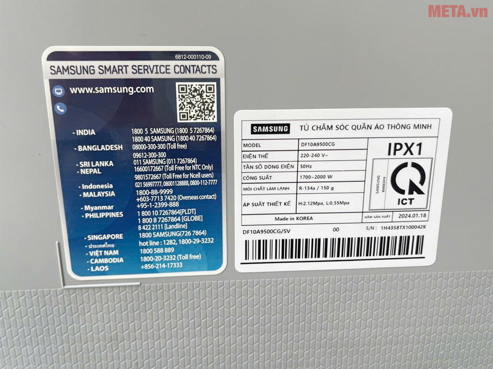 Tủ chăm sóc quần áo thông minh Samsung DF10A9500CG
