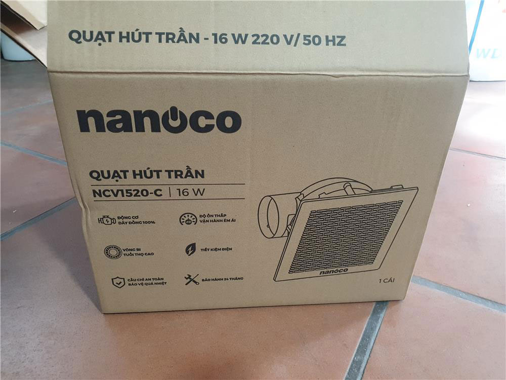 Quạt hút âm trần có ống dẫn Nanoco NCV1520-C