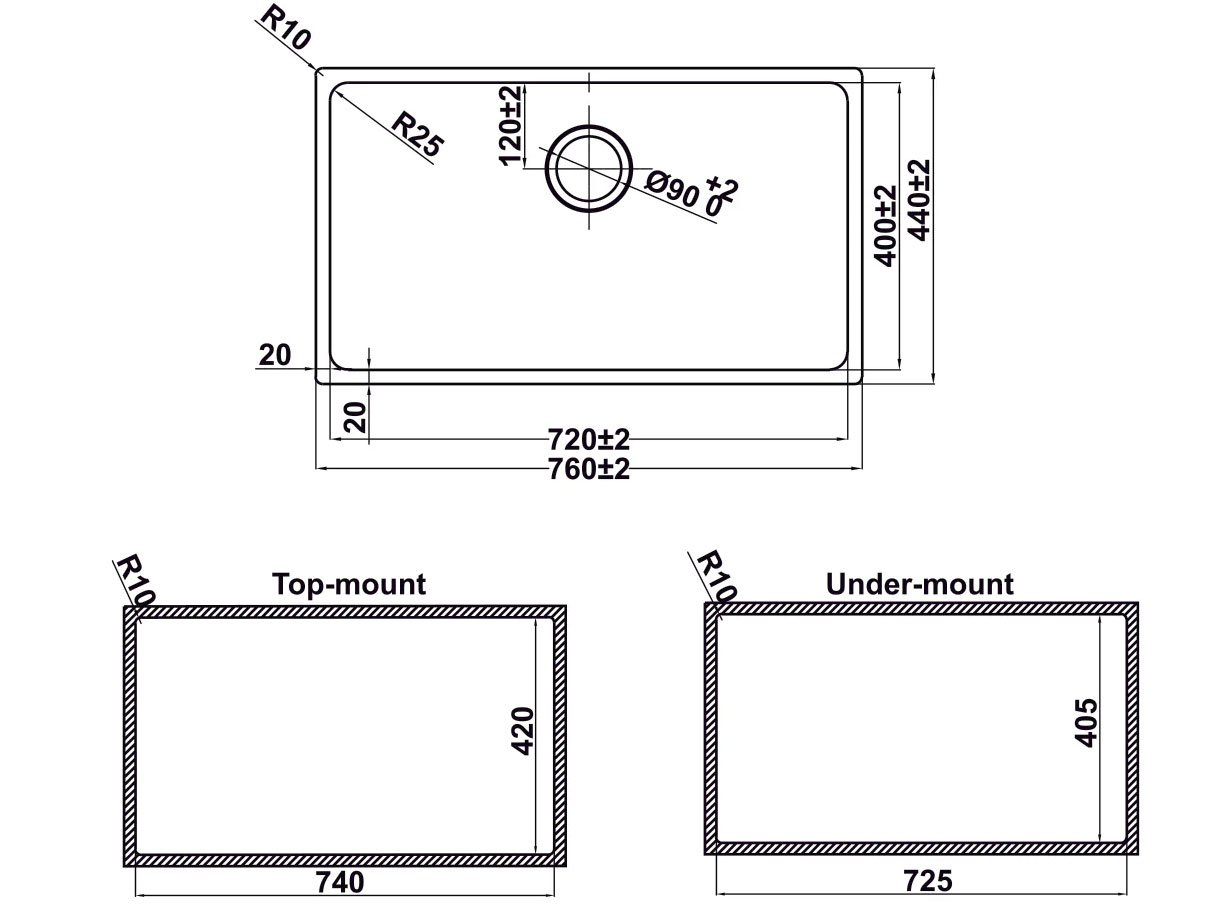 Chậu bếp Hafele SUS R25 HS24-SSN1S-BR (567.24.407)