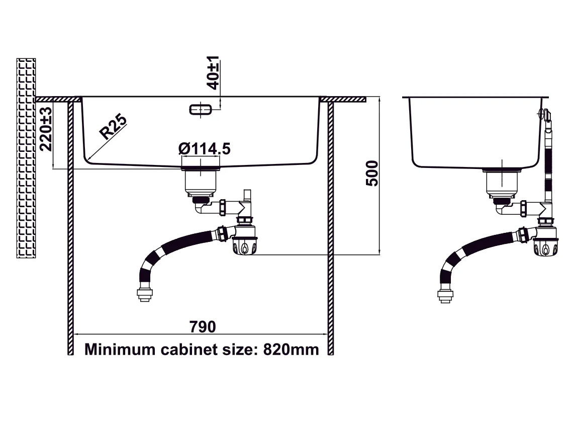 Chậu bếp Hafele SUS R25 HS24-SSN1S-BR (567.24.407)