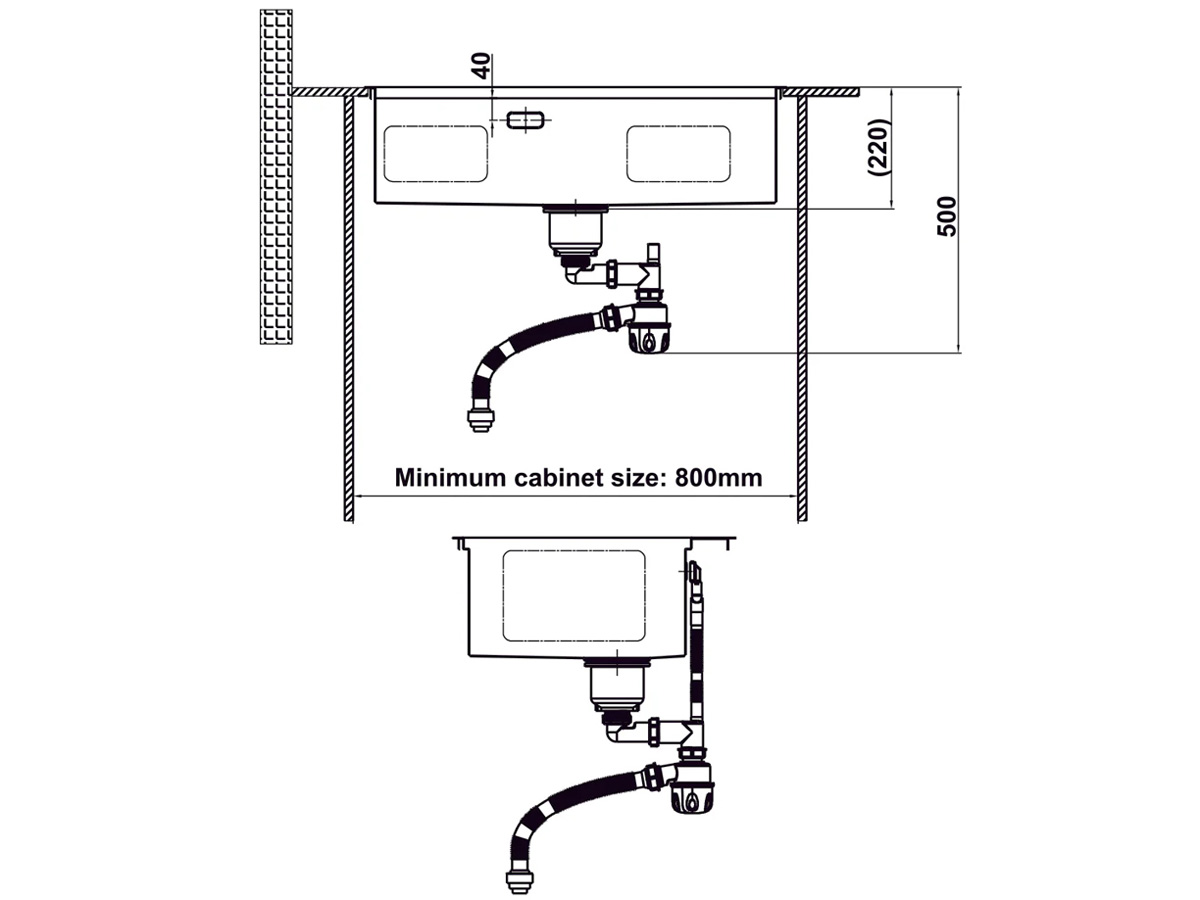 Chậu rửa chén inox HS24-SSN1S-7650 Hafele 567.20.627