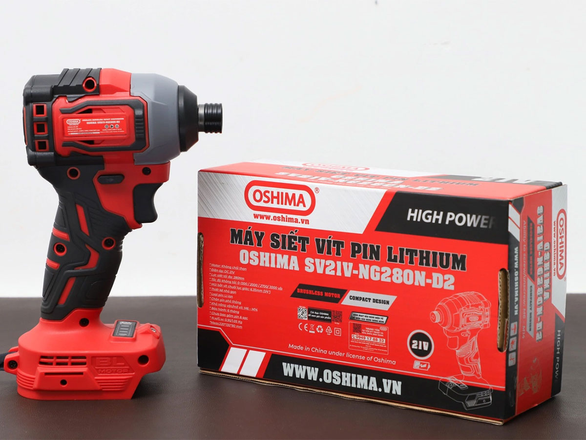 Máy vặn vít Oshima SV21V-NG280N-D2 (chưa pin, sạc)