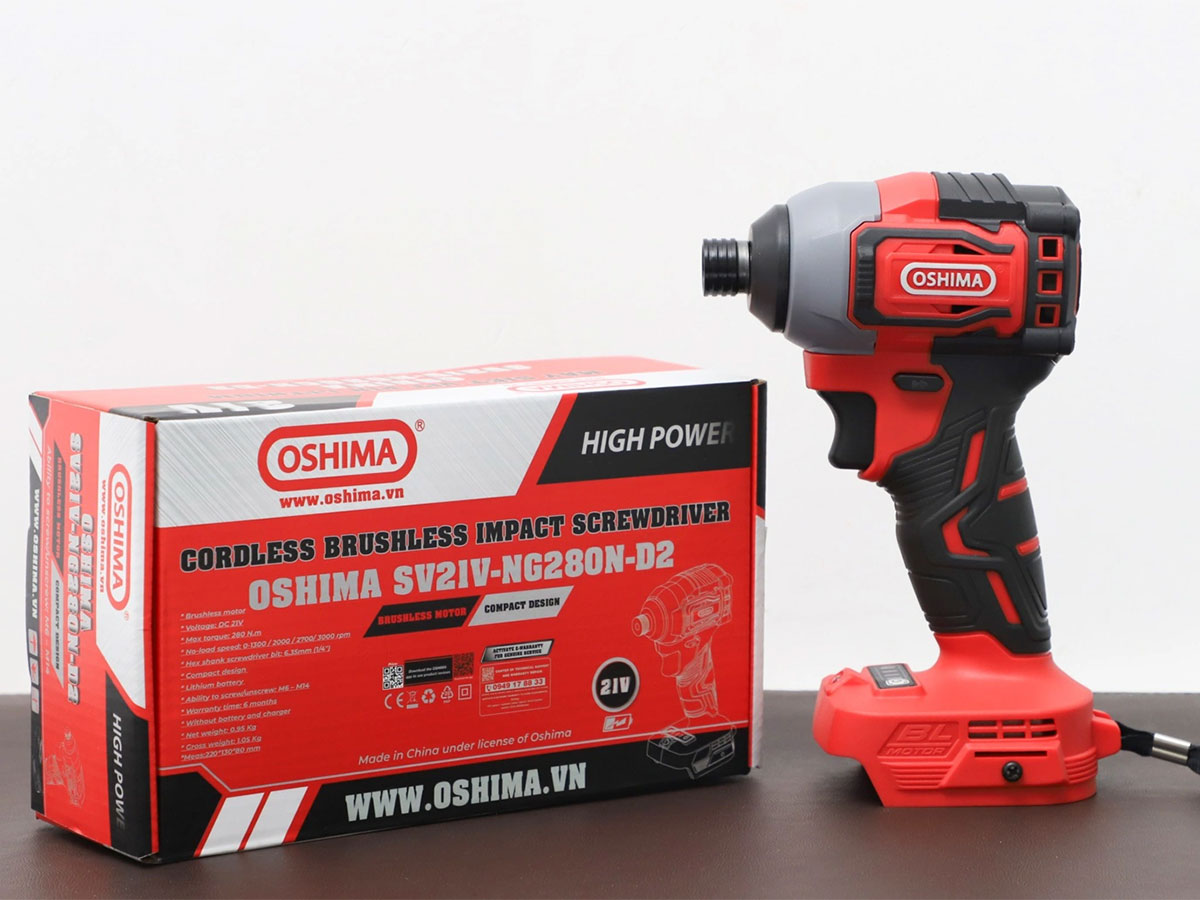 Máy vặn vít Oshima SV21V-NG280N-D2 (chưa pin, sạc)