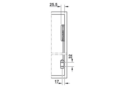 Tay nâng Free Fold Short D3fs nắp xám Hafele 493.05.730