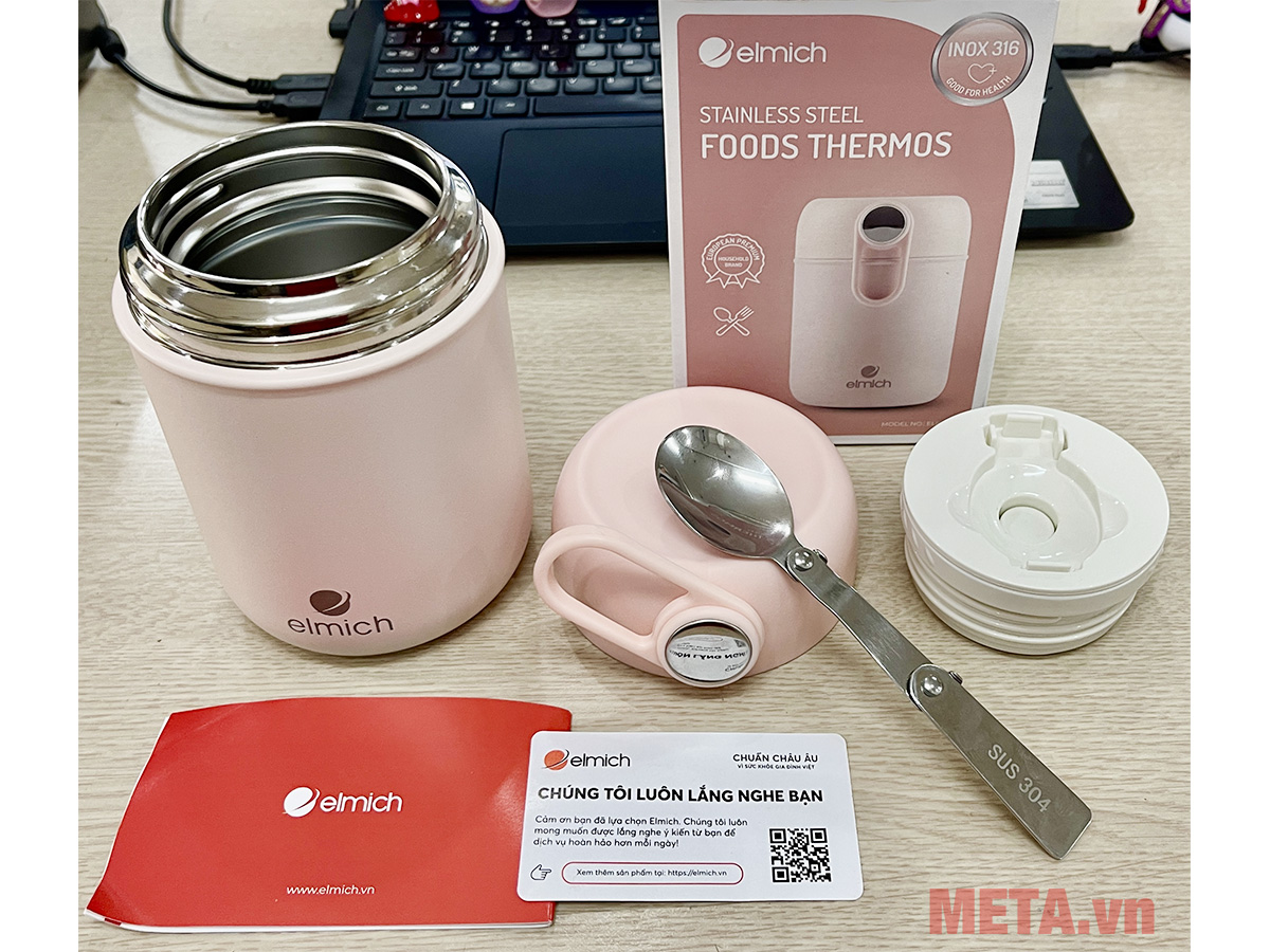 Bình đựng thức ăn giữ nhiệt Inox 316 Elmich EL-8019 (600ml)