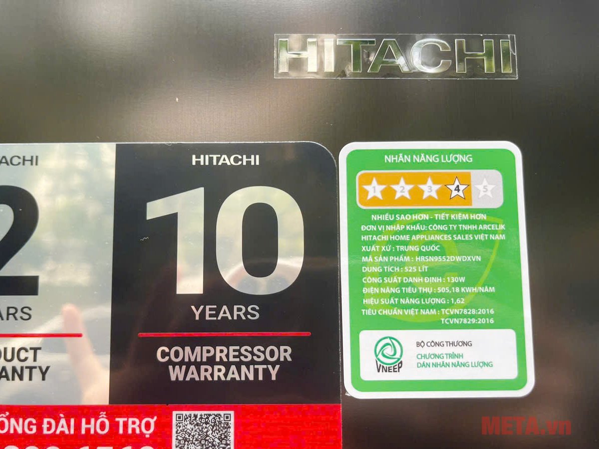 Tủ lạnh Hitachi Inverter 525 lít HRSN9552DWDXVN