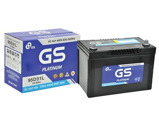 Ắc quy khô ô tô GS MF 95D31L (12V - 80AH, cọc trái)