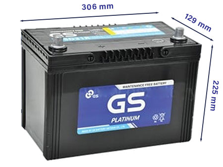 Ắc quy khô ô tô GS MF 95D31L (12V - 80AH, cọc trái)