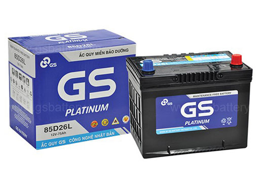 Ắc quy ô tô GS MF 85D26L (khô, 12V - 75A, cọc trái)