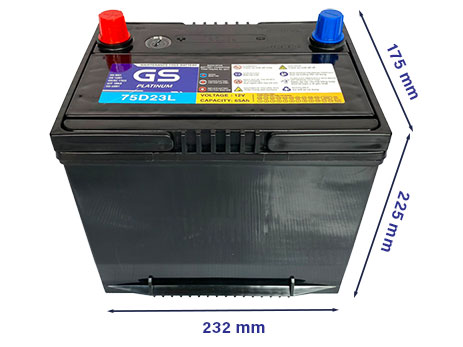 Ắc quy khô ô tô MF GS 75D23L (12V - 65AH, cọc trái)