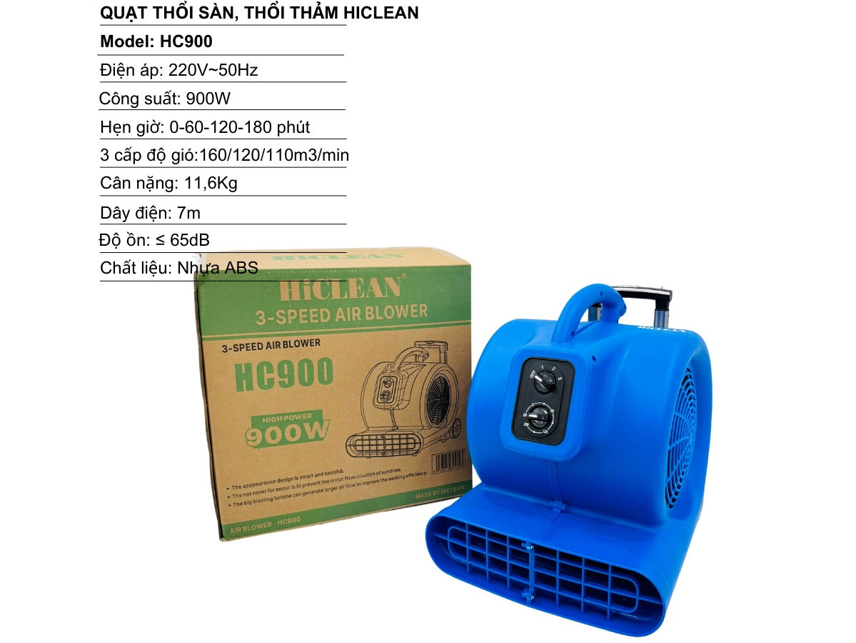 Quạt thổi sàn, thổi thảm HiClean HC900