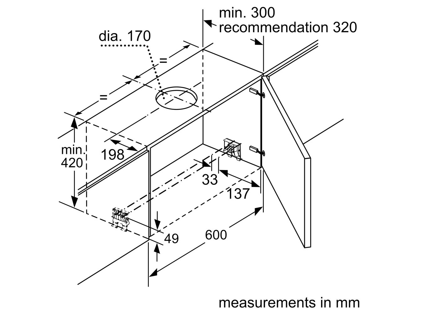 Máy hút mùi âm tủ Bosch DFS097A51B Serie 4 (90cm)