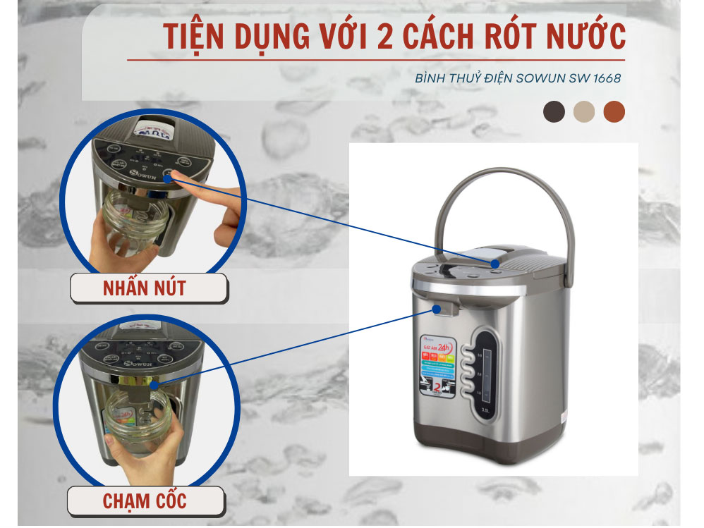 Bình thủy điện Sowun SW 1668 (3.5 lít)