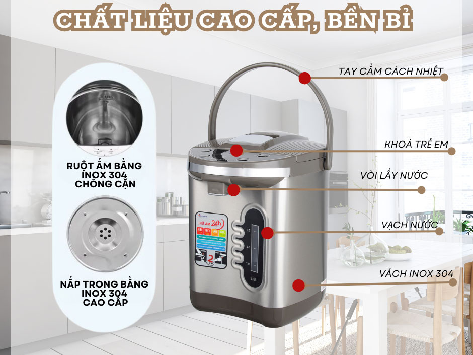 Bình thủy điện Sowun SW 1668 (3.5 lít)