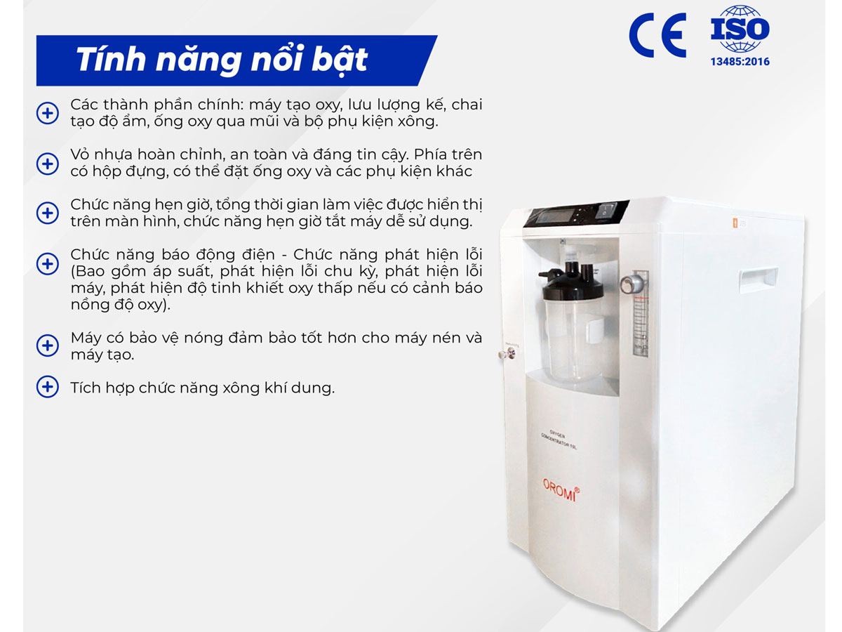 Máy tạo oxy tích hợp xông khí dung Oromi SZ-5AW