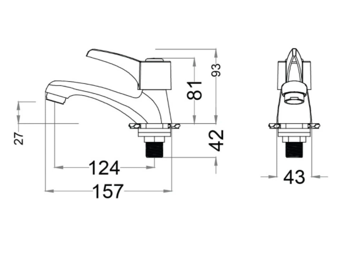 Vòi chậu nước lạnh Caesar B101C