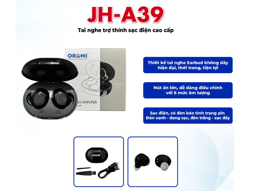 Tai nghe trợ thính sạc điện Oromi JH-A39