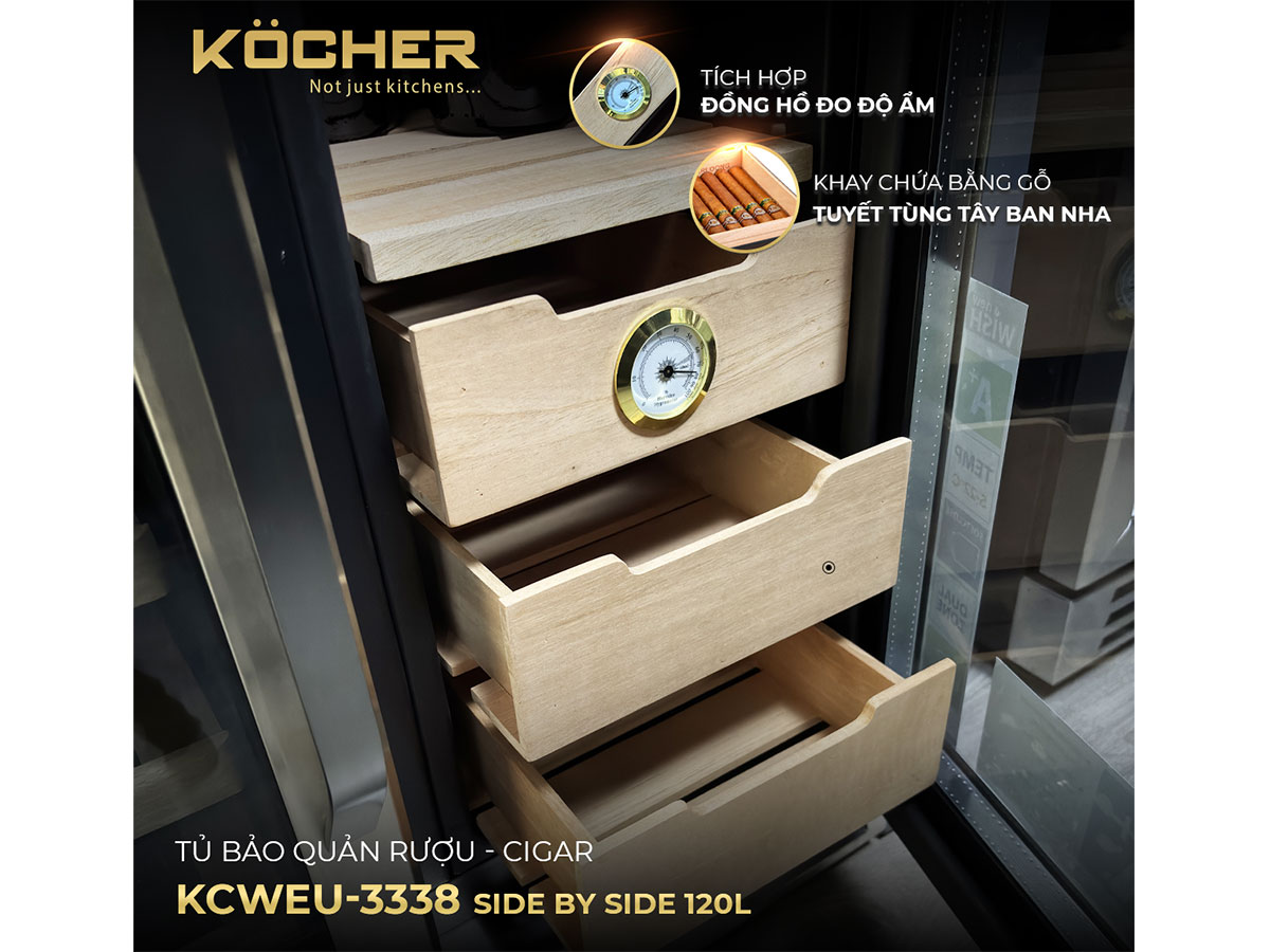 Tủ rượu đa năng Side By Side 3 trong 1 KCWEU-3338