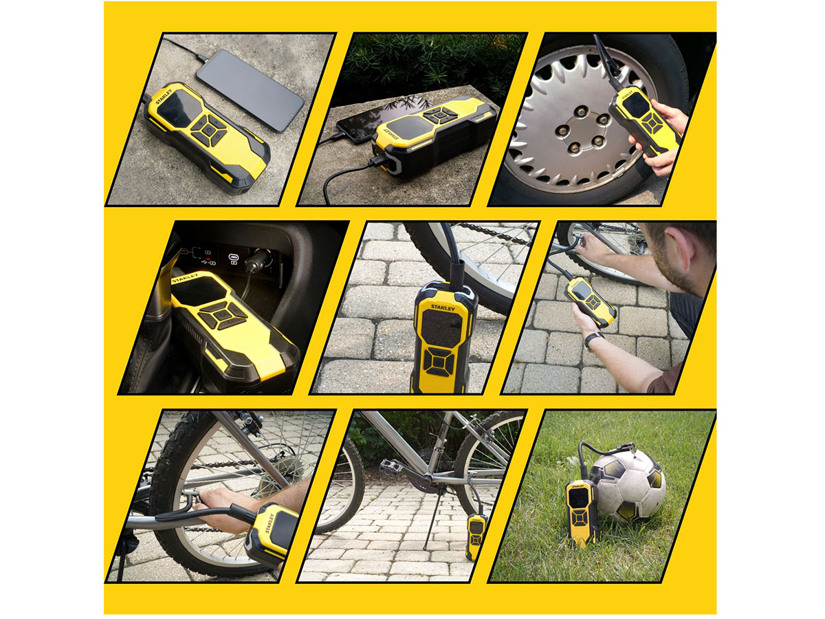 Máy bơm hơi dùng pin Stanley SXIF0101 (có đèn led, sạc dự phòng)