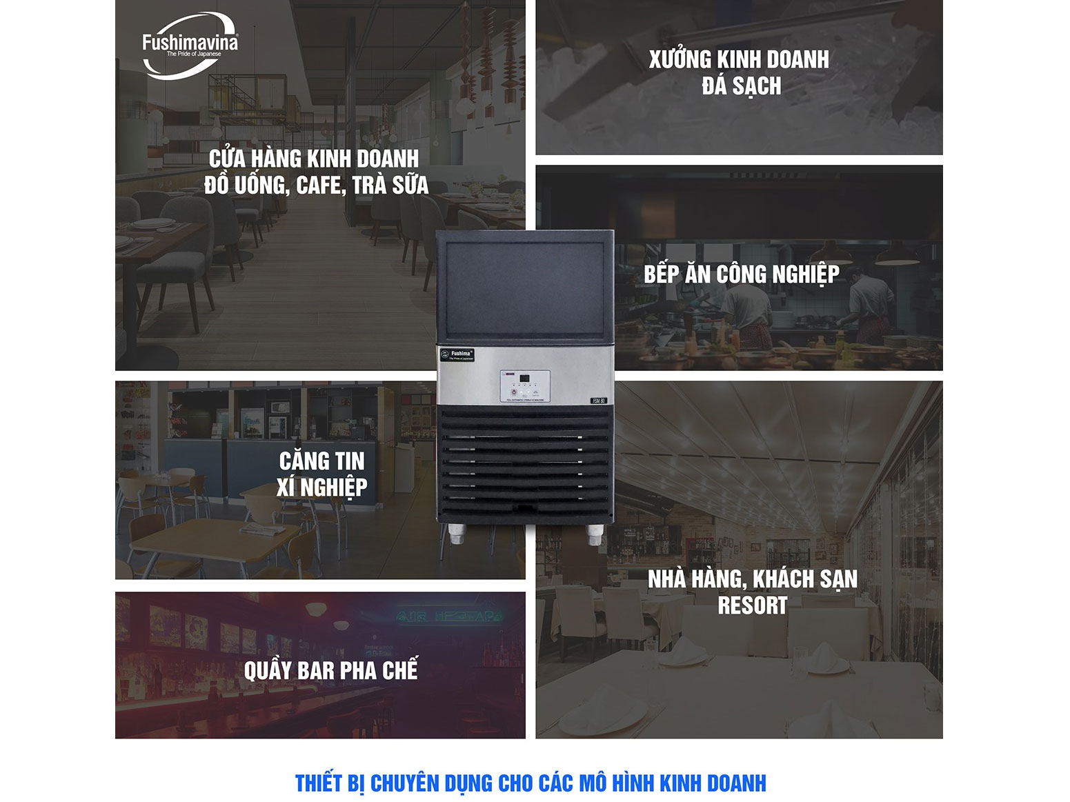 Máy làm đá viên Fushima FSMDL-80 (80kg)