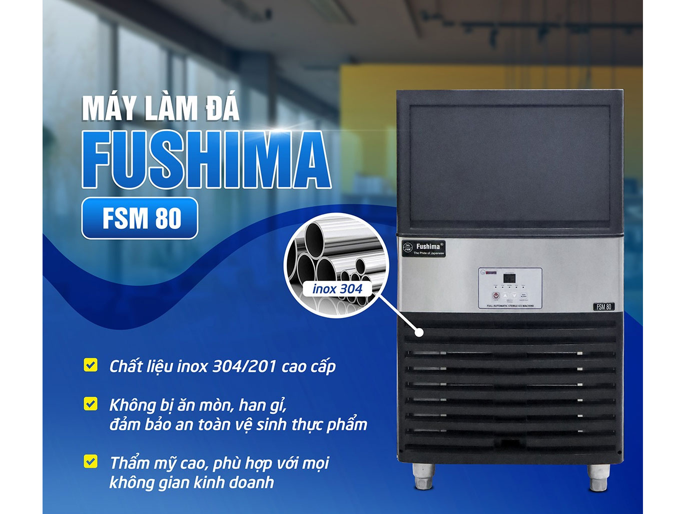 Máy làm đá viên Fushima FSMDL-80 (80kg)