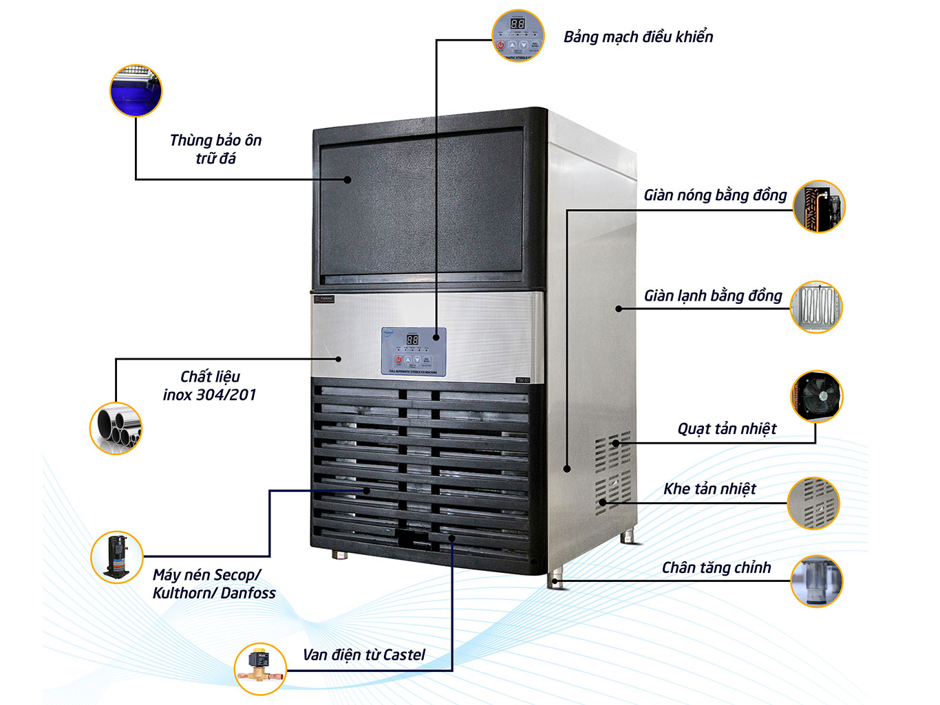Máy làm đá viên Fushima FSMDL-80 (80kg)
