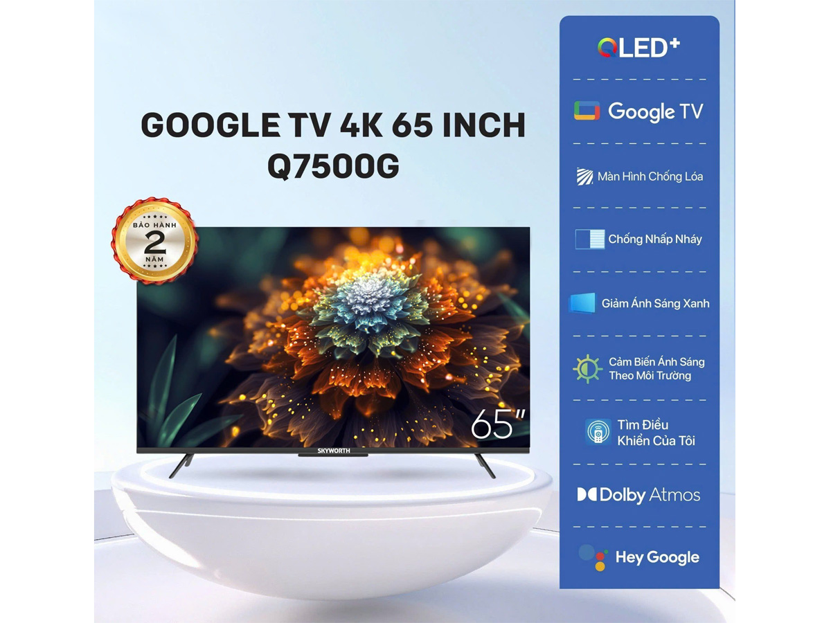 Google Tivi QLED Skyworth 65 inch 4K 65Q7500G