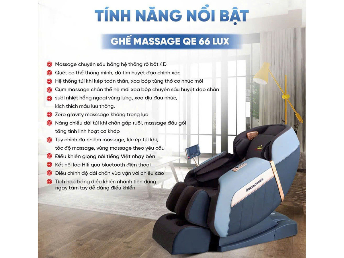 Ghế massage Queen Crown QE 66 LUX