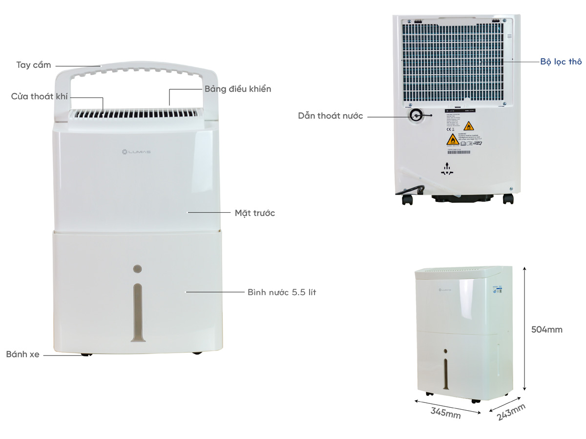 Máy hút ẩm thông minh NWT Lumias D3 Pro 30L, 100m2