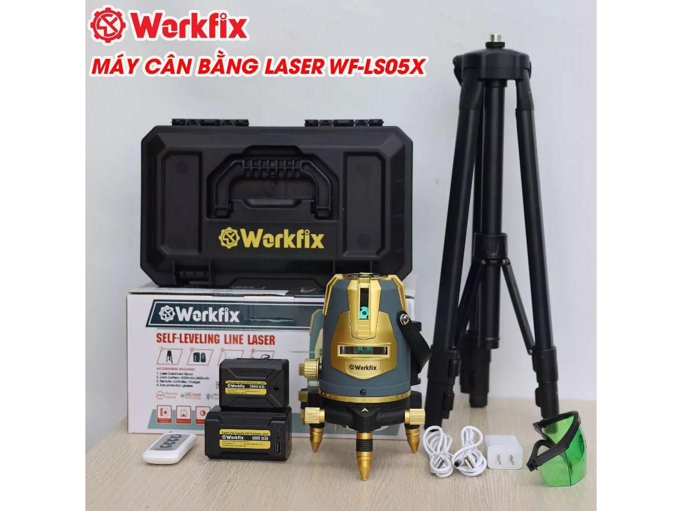 Máy cân bằng laser 5 tia xanh Workfix WF-LS05X