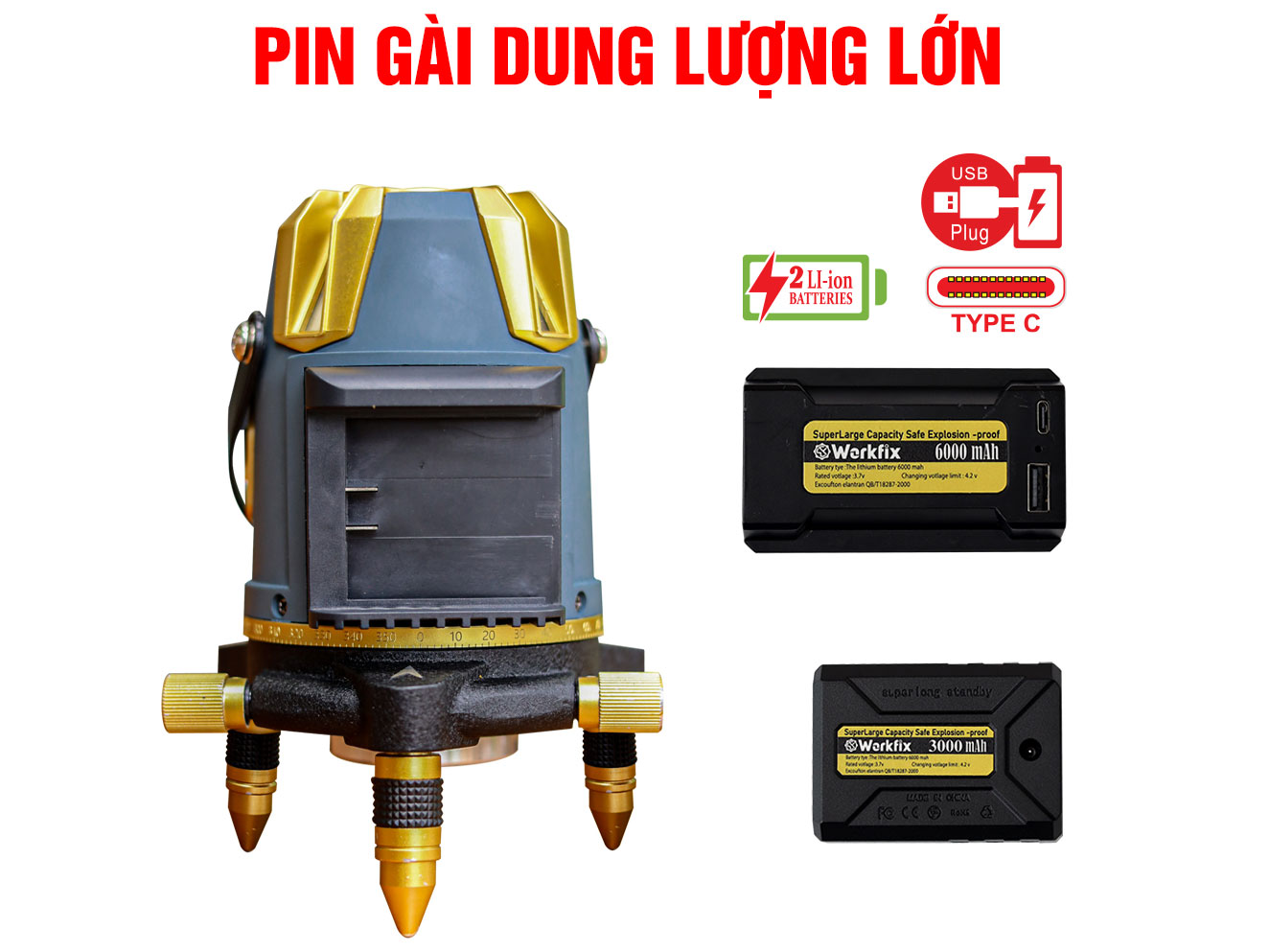 Máy cân bằng laser 5 tia xanh Workfix WF-LS05X