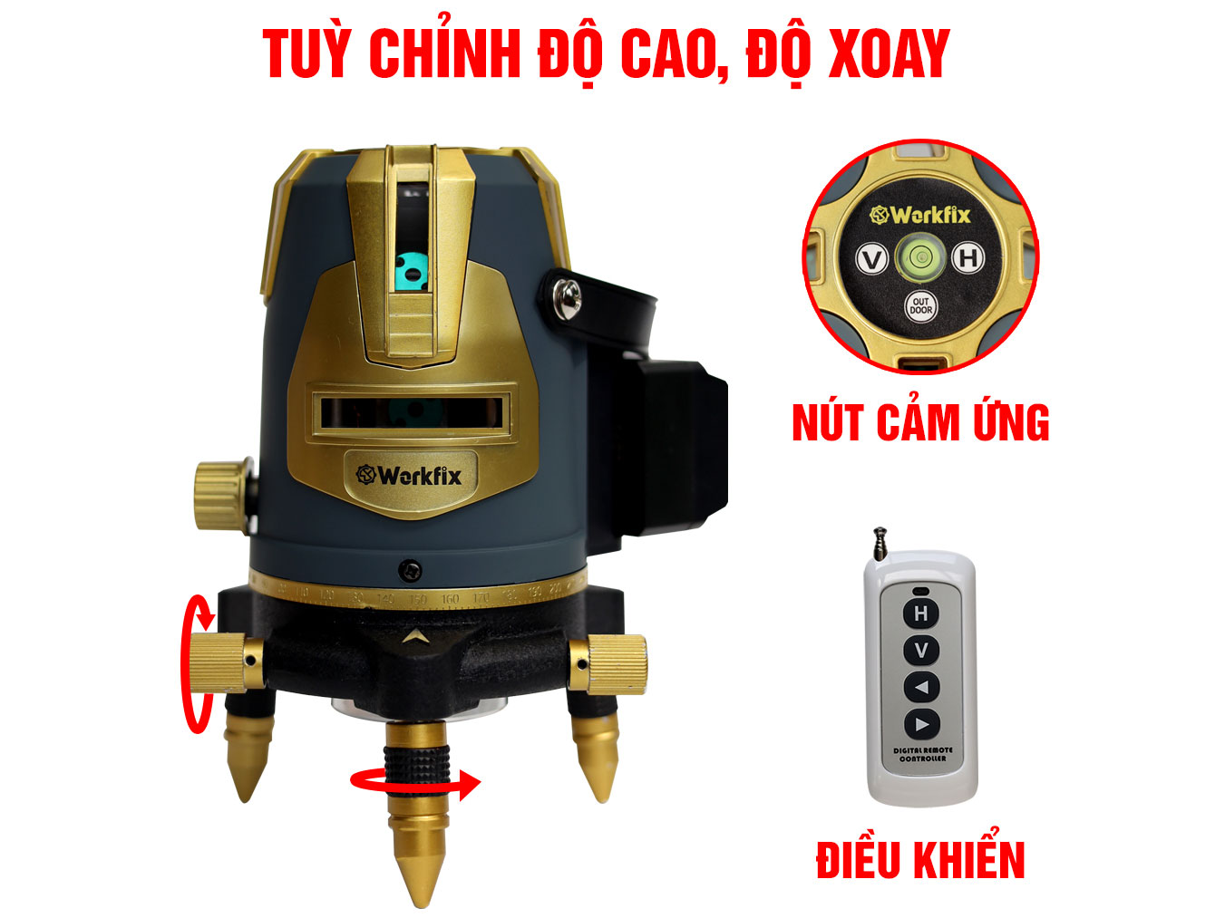 Máy cân bằng laser 5 tia xanh Workfix WF-LS05X