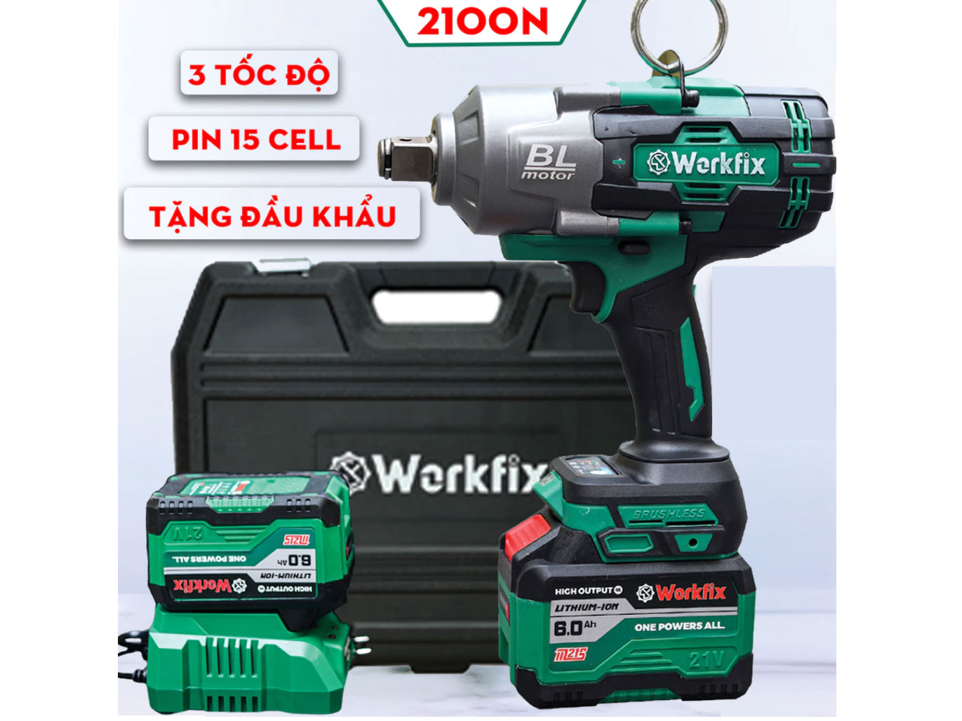 Máy bắn, siết bu lông Workfix WF-IW2100N
