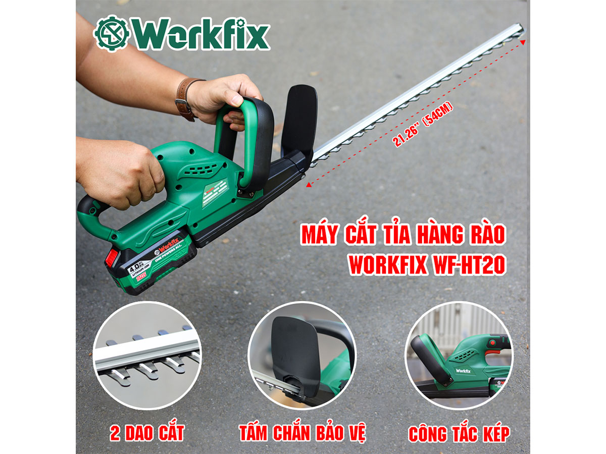 Máy cắt tỉa hàng rào, cây cảnh Workfix WF-HT20