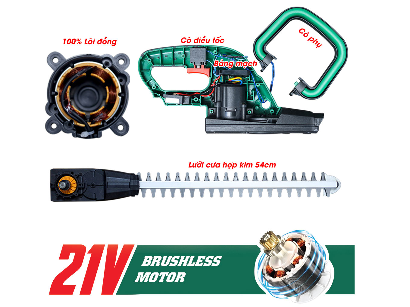 Máy cắt tỉa hàng rào, cây cảnh Workfix WF-HT20